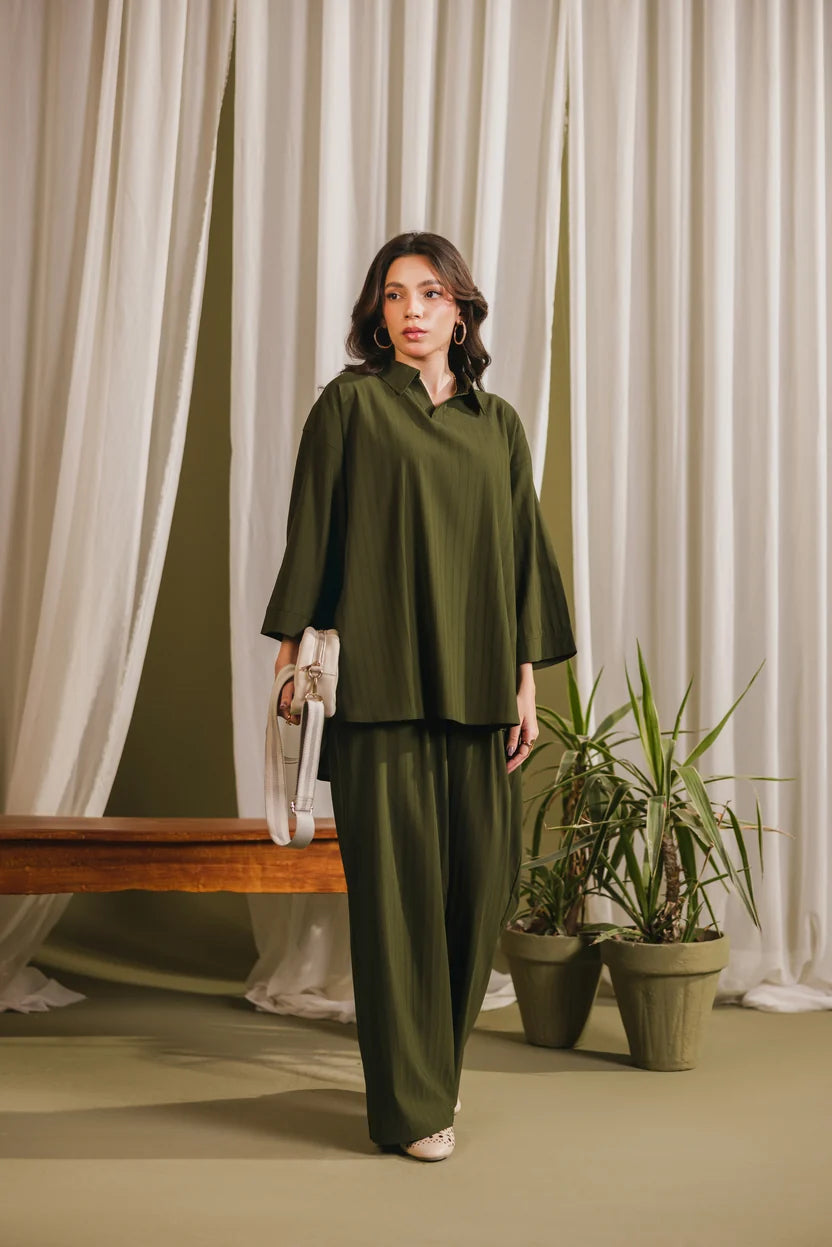 Green Olive whimsy cotton coord set
