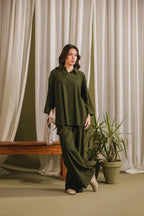 Green Olive whimsy cotton coord set