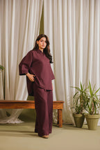 Maroon whimsy cotton coord set