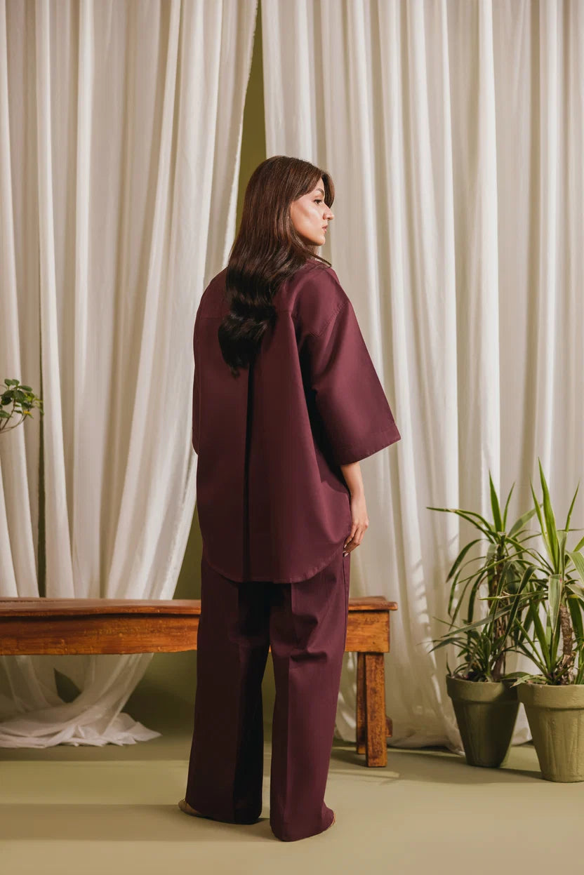 Maroon whimsy cotton coord set
