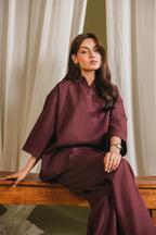 Maroon whimsy cotton coord set