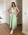 Lira Bloom Midi Dress with Statement Appliqué Floral - Mint Green