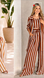 Mono Red Stripe 3-Piece Co-Ord Set