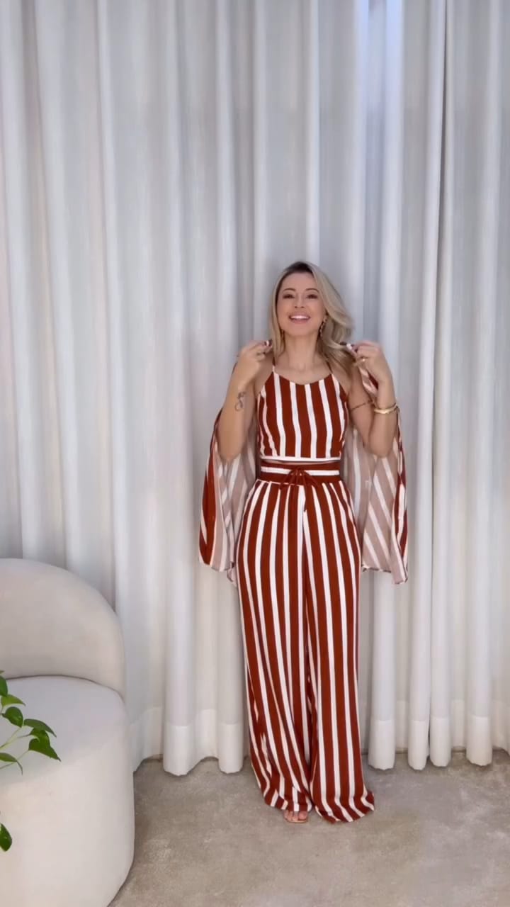 Mono Red Stripe 3-Piece Co-Ord Set