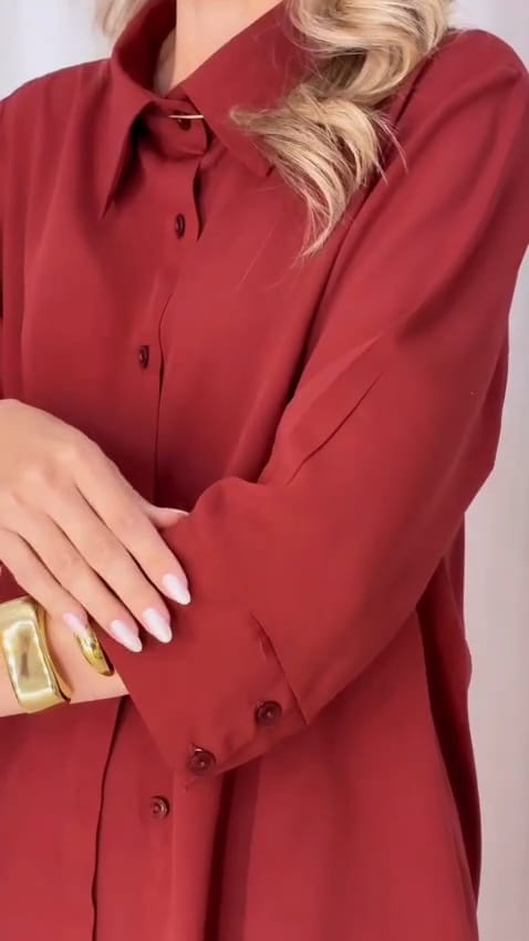 Ruby Red Blush Cotton Shirt Pant Co-Ord