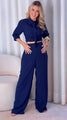 Ruby Navy Blue Blush Cotton Shirt Pant Co-Ord