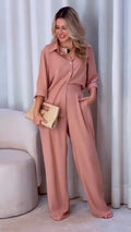 Ruby Cherry Pink wood Blush Cotton Shirt Pant Co-Ord