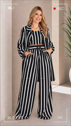 Mono Bronze Stripe 3-Piece Co-Ord Set